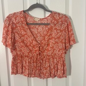 Altar’d State Pink Floral Blouse